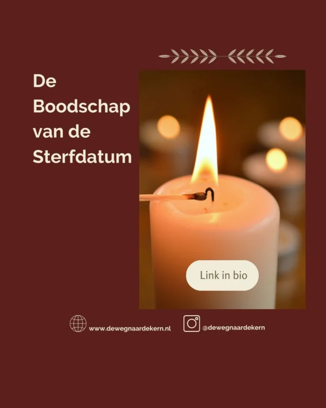🕯️ De Boodschap van de Sterfdatum  Een helende online avond over verlies, verbinding en de fluisteringen van je ziel 🕯️  Verlies raakt ons op het diepste niveau. Het breekt niet alleen ons hart, maar laat vaak ook een diepe scheur achter in ons zielsbesef.  Misschien heb jij iemand verloren, een kind, ouder, partner, vriend(in) en voel je nog altijd het gewicht van dat gemis.  En misschien voel je intuïtief:
💭 “Er zit een diepere betekenis in… maar wat is het?”
💭 “Waarom overleed mijn dierbare juist op die datum?”
💭 “Wat wil het leven mij hiermee laten zien?”  📖 Tijdens deze online thema-avond duiken we samen in een heilige ruimte van reflectie en bewustzijn. Geen lezing of cursus, maar een sacred space, waarin jouw verdriet, liefde en zielsmissie samen mogen komen.  💠 Wat kun je verwachten?  ✨ Medicijnwiel numerologie, ontdek de boodschap achter de sterfdatum  🌿 Voorouderlijke heling, verbind je met familiepatronen en hun invloed op jouw leven  🌀 Energetische inzichten – open de poort naar je zielsplan  💗 Veilige bedding,  met max. 5 deelnemers creëren we een warme ruimte voor delen, voelen en helen  🗓️ Data
➤ 3 juni 2025
➤ 18 juni 2025
➤ 3 juli 2025  ⏰ 19.30 – 22:00 | 📍 Online via Zoom  💬 Wat deelnemers zeggen:
✨ “Ik wist niet dat de sterfdatum zoveel informatie bevatte.”
✨ “De inzichten over mijn moeder en haar link met mijn opa's oorlogstrauma waren life-changing.”
✨ “Deze avond bracht rust in mijn rouw. En richting.”  👉 Voel jij dat het tijd is om de boodschap achter het verlies te begrijpen?  💫 Om het overlijden van je dierbare te zien als een poort naar wie jij werkelijk bent?  📌 Meld je aan via de link in bio en wees welkom.  🌠 Laat je ziel spreken.  #rouwverwerking #zielsmissie #voorouderlijkwerk #zielsinzichten #dewegnaardekern #heling #zielspad #transformatie